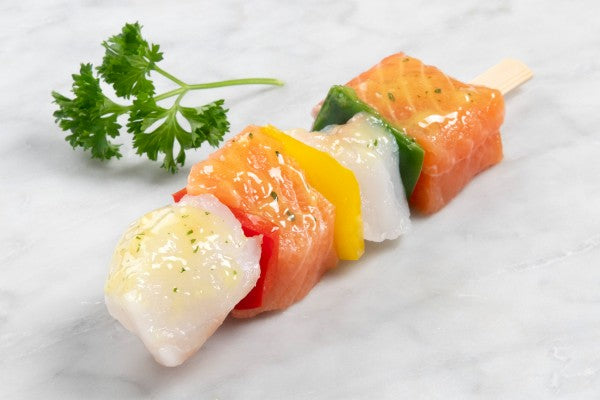 Lachs-Dorsch-Spieß