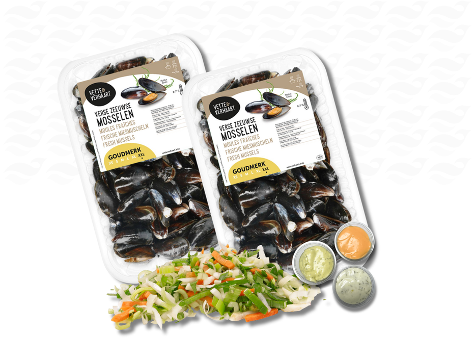 2 Kilo Verse Zeeuwse Mosselen + Gratis Mosselgroente & Mosselsaus